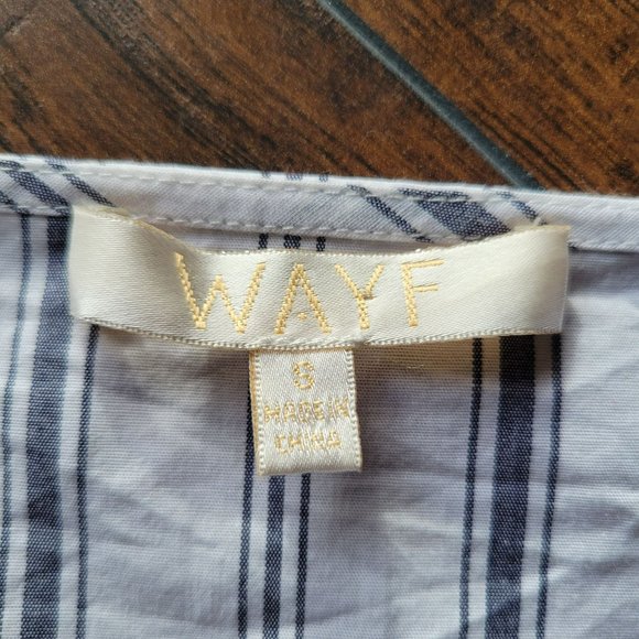 Wayf Womans White Blue Beach Beckett V-Neck Striped Wrap Dress Size Small - Picture 5 of 11